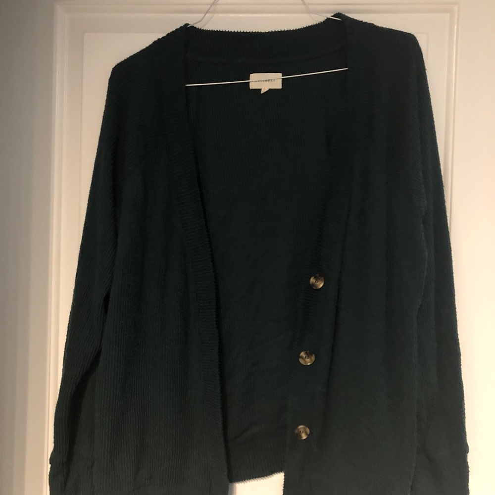 Hunter green ribbed cardigan